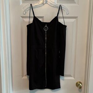 Dance & Marvel Black Cold Shoulder Dress with Zipper